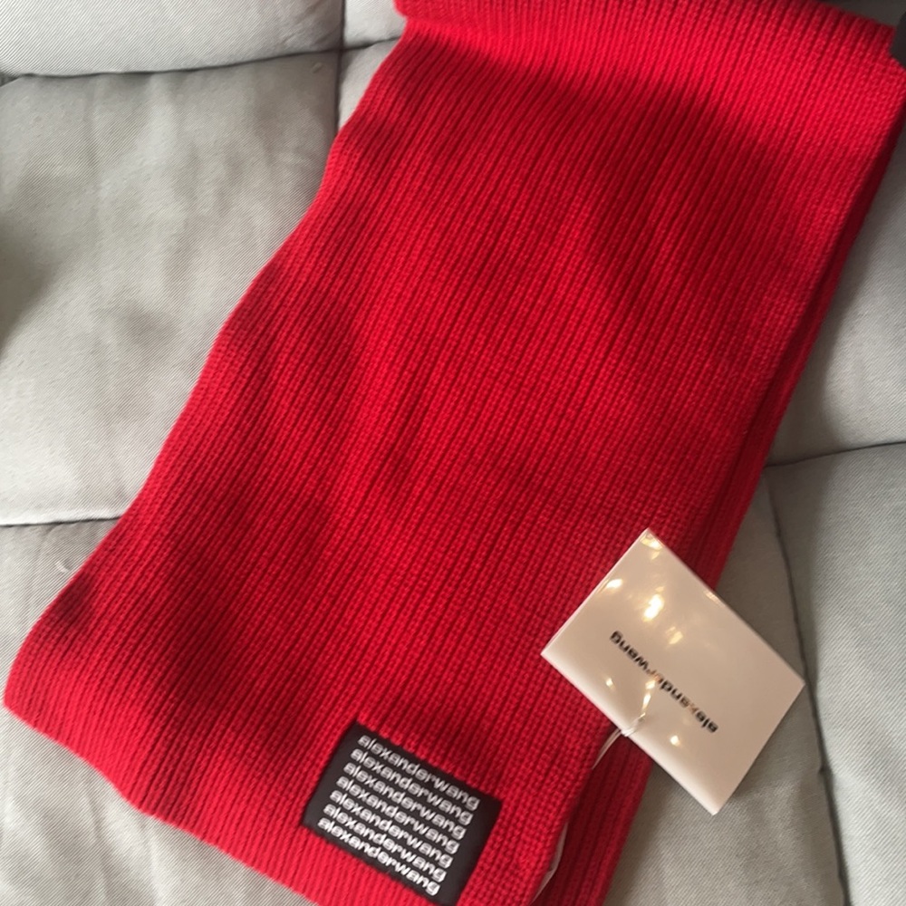 Alexander wang red logo scarf